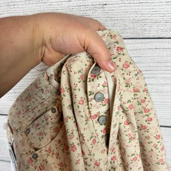 Boyish Women's High Rise Tommy Desert Rose Floral Ivory Straight Jeans Size 30 - Picture 9 of 10